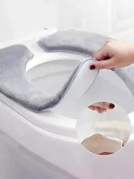 Сиденье для унитаза в ванной моющееся мягкое грелка фланелевый стикер коврик чехол подушка чехол теплый для сиденья унитаза в ванной аксессуары CHINA