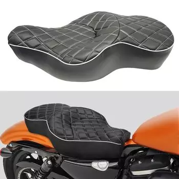 Сиденье для водителя/пассажира Yoothi, совместимое с Harley Sportster Iron XL 883 1200 Custom 2004-2018 (Черная сетка)