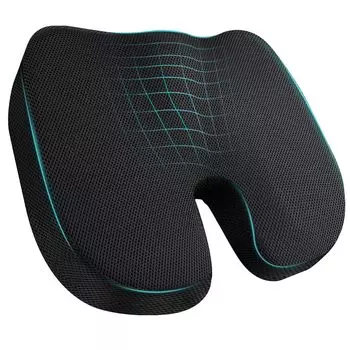 Сиденье с эффектом памяти из пеноматериала поставляется с подушкой, которая не повредит ваш Для Подходит для всех сезонов Подушка, Пена, Подушка, U-образная подушка, Воздухопроницаемая, Нескользящая, чёрный