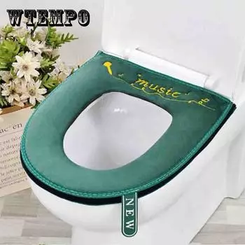 Сиденье унитаза Крышка Водонепроницаемый туалетный стул Универсальный туалетный сиденье Туалетный коврик Застежка-молния Утолщающая туалетная подушка Four Seasons