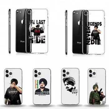 Sidhu Moose Wala singer Phone Case Transparent soft For iphone 12 11 13 7 8 6 s plus x xs xr pro max mini iphone 11 pro