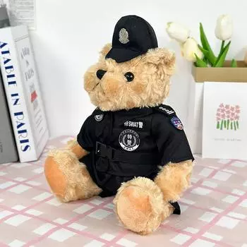 Сидячая позиция Специальный полицейский медведь Тедди медведь Полицейский медведь Кукла Кукольный магазин Восьмидюймовая ловля Кукла Мягкая игрушка 26cm