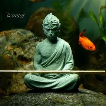 Сидящая фигурка Укуна с золотой дубиной Великие мудрецы, равные небесам Статуэтка Скульптура Короля обезьян Модель Аквариум Украшения серый