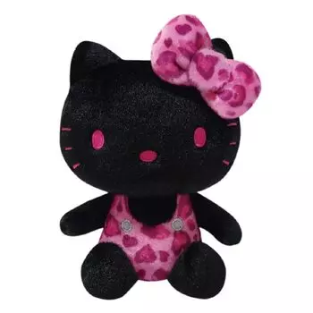 Сидящая плюшевая игрушка K Company Hello Kitty Print черного цвета В19 x Ш14 x (Серия «Леопард») KTH-ON-BK D9.5см