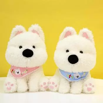 Сидящая поза, высокая собака, плюшевая кукла-щенок, милая, мягкая, милая, розовая, синяя, собачья кукла, кудрявый меховой шарф, подарок на день рождения 30cm