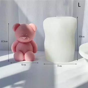 Сидящее положение Медведь Силиконовые свечи Формы для ароматических свечей ручной работы Пластырь L