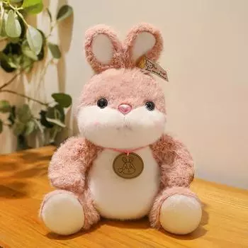 Сидящий плюшевый медведь с оскаленными зубами, кукла-кролик, плюшевая игрушка, детский подарок на день рождения Weight about 0.15kg