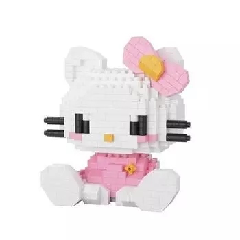 Сидящий розовый кот с лентой Nanoblock 416 деталей (PCS)