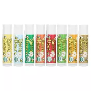Sierra bees, organic lip balm combo pack, 8 pack, .15oz 4.25g each multicolor