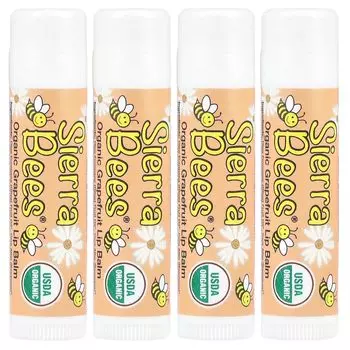Sierra Organic Lip 4 унции каждая Bees, бальзам, грейпфрут, упаковка, .15 (4,25 г)