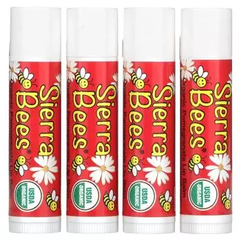 Sierra Organic Lip 4 унции каждая Bees, бальзам, гранат, упаковка, 0,15 (4,25 г)