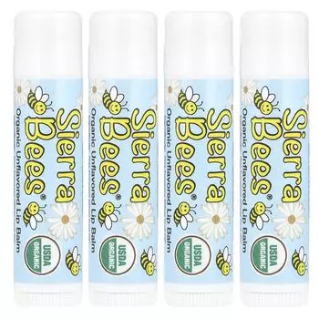Sierra Organic Lip 4 унции каждая Bees, бальзам, без ароматизаторов, упаковка, .15 (4,25 г)