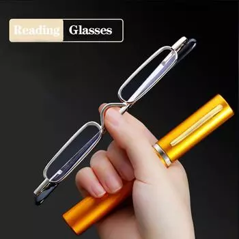 Sighttoo Folding Reading Glasses Women Eyeglasses With Case Portable Smart Presbyopia Eyeglasses Frame Men Mini Resin Eyewear +1 +100 золотой