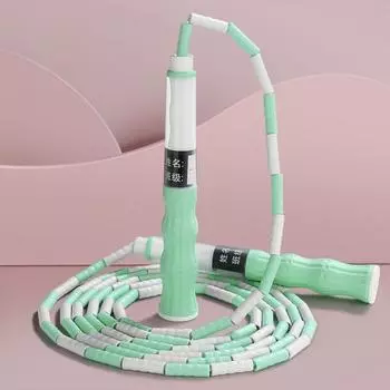 Signable Мягкая скакалка с шариками Регулируемая длина Сегментированная скакалка для фитнеса Потеря веса Фитнес зелёный