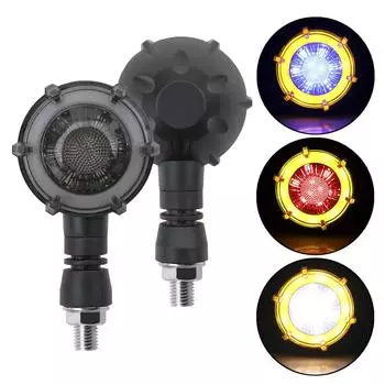 Сигнальная лампа дневного света, светодиодные мигалки для мотоциклов, гоночных скутеров, квадроциклов, пара мотоциклетных указателей поворота, сигнальные огни синий