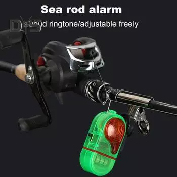 Сигнальная лампа поклевки с зажимом 80 дБ Ночная сигнальная лампа для удочки Универсальный электронный индикатор поклевки Датчик подсечки Светодиодная лампа Аксессуары для рыбалки чёрный