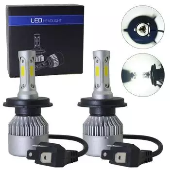 Сигнальные огни 1 пара 9003 H4 Автомобильные фары Авто Светодиодные лампы для фар 6500K S2 72W Комплект Белые лампы Сигнальные огни белый