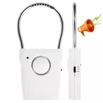 Сигнализация на дверную ручку, дверная сигнализация для безопасности дома с 120 дБ звуковой сигнализацией до 500 футов, срабатывающая вибрация, охранная сигнализация для путешествий 1PCS белый