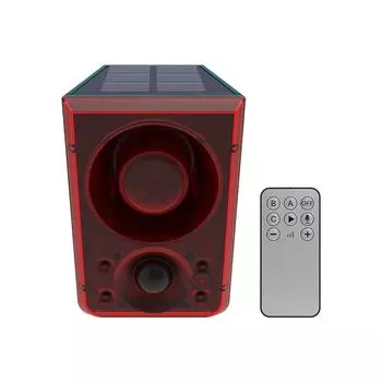 Сигнализация с датчиком движения на солнечной батарее и дистанционным управлением, 3 режима звука и света, сигнализация и запись зелёный