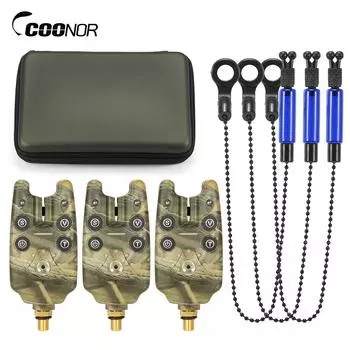 Сигнализаторы поклевки, цепочка оповещений, свингерный комплект, комплект цифровых сигнализаций для рыбалки, светодиодный индикатор сигнализации, оповещение камуфляжный