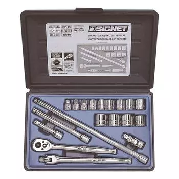 Signet Drive 19PC MM Socket Wrench Set 12719 (#812913B) 3/8