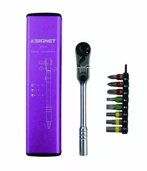 SIGNET Mini Ratchet 60 Gear Flex Head Type Flex Mini Ratchet Set Purple 22071