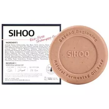 Sihu Lab Sihu Eco Rose Shampoo Bar Solid Shampoo Scalp Hair Natural Mild Mild Acid + Foam Net, 100g, 1 piece