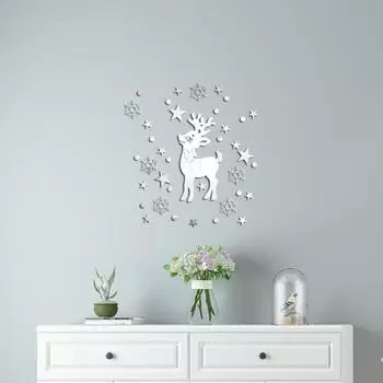 Sika deer living room entrance background wall decoration acrylic 3D three-dimensional wall stickers corridor stickers
