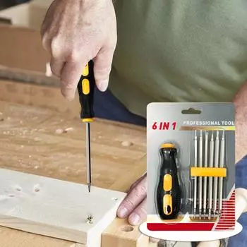 Сильная магнитная Ю-образная многофункциональная бытовая отвертка для разборки 6-в-1, набор отверток 12-в-1 белый