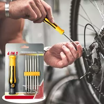 Сильная магнитная Ю-образная многофункциональная бытовая отвертка для разборки 6-в-1, набор отверток 12-в-1 Free Size белый