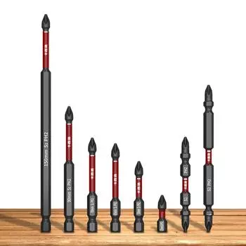 Сильная магнитная отвертка-бита, универсальная крестообразная бита для различных винтов, шестигранный хвостовик 25/50/65/70/90/150 мм 65A