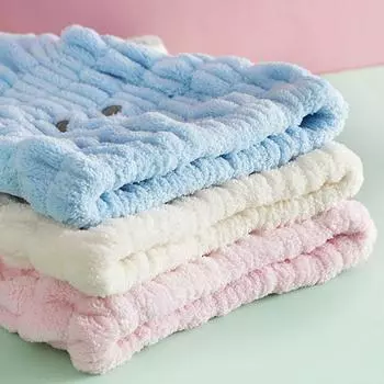 Сильная впитывающая шапочка для сухих волос Душевая каска из плотного кораллового флиса Банные полотенца Длинные уши Кролика Сушильные ультрамягкие шапки Тюрбан Банные принадлежности бежевый