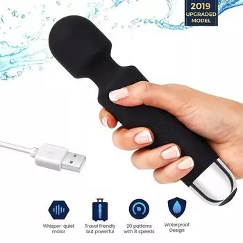 Сильнейший беспроводной ручной вибратор с волшебной палочкой, секс-игрушки для женщин, вибраторы для орального клитора