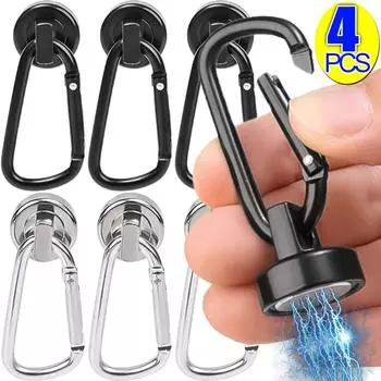 Сильные неодимовые магнитные крючки, вращающиеся на 360°, карабин, магнитное кольцо, магнитный крючок для холодильника, домашняя кухня, ванная комната, присоска 6x2.5x2cm