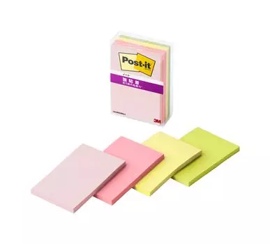 Сильный клей, разноцветный, 75 x 45, 4 в 1 блоке, прозрачный чехол, Post-it Notes, заметки, 4N, 50 мм, листы, цвета, каждый, 656SS-MC-4N