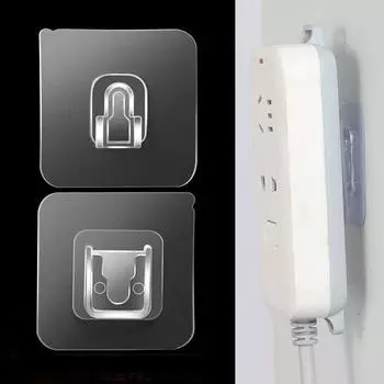 Сильный крючок без следа, материнская пряжка, бесплатная перфорация, многофункциональная рядная розетка, маршрутизатор, фиксированная настенная подвесная пряжка для хранения прозрачный