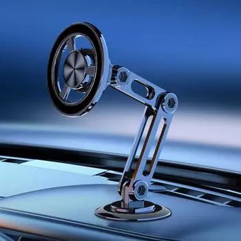 Сильный магнитный автомобильный держатель для телефона, поворот на 720°, настольный держатель для мобильного телефона, вентиляционное автомобильное магнитное крепление, кронштейн чёрный