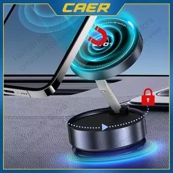 Сильный магнитный автомобильный держатель для телефона, складные ручки, вращающиеся на 360°, вакуумная адсорбция, антивибрационный кронштейн для навигации iPhone Xiaomi