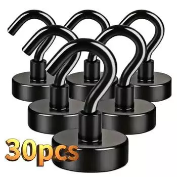 Сильный мощный круглый неодимовый магнитный крючок для спасательного магнита для морского рыболовного снаряжения держатель для крепления с кольцевыми крючками 1PC