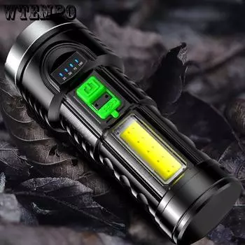 Сильный свет фонарик перезаряжаемый супер яркий маленький ксеноновый бытовой уличный портативный многофункциональный светодиодный удаленный светильник P9 зелёный