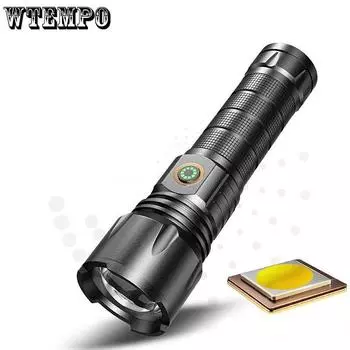 Сильный свет Фонарик Тип-c Быстрая зарядка Фонарик USB Выход Наружный Аварийный Зум Теле Фонарик чёрный