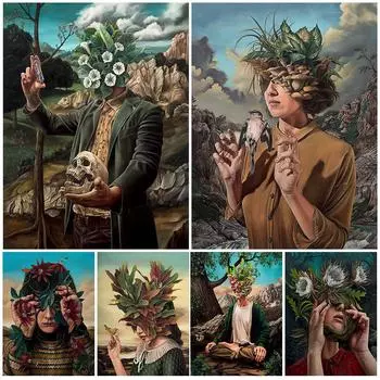 Сила природы и духовная сила Ретро Настенная картина маслом Растение Колдовство Художественный постер 21cm30cm NoFrame