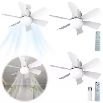 Silent Ceiling Fan with Light and Remote Small Ceiling Fan for Kitchen Bedroom Basement Dining Living Room