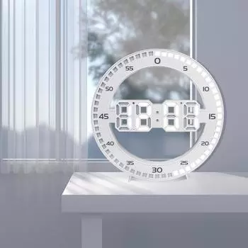 Silent for Living Room Home Decoration Alarm with Calendar LED Wall Clock 3D Digital Circular Luminous