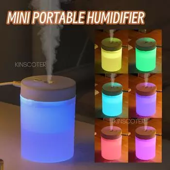 Silent Mini Humidifier 200ml USB Air Humidifier Car Mist Diffuser Water Sprayer with Color LED Night Light for Office Bedroom
