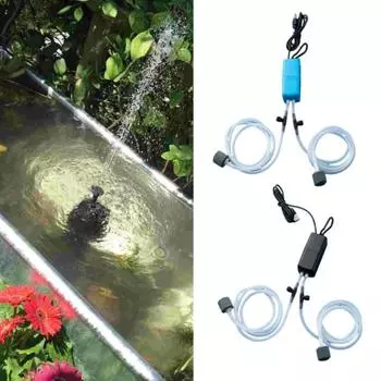 Silent USB Oxygen Pump Energy Saving Double Hole Aerator Aquarium USB Air Pump Aquarium синий