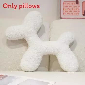 Silhouette Cute Dog Plush Pillow With Solid Color Design For Comfort Couch