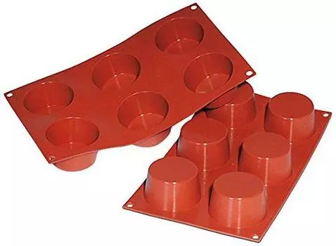 Silicomart medium muffin 6 pieces SF102 красный