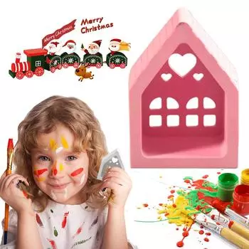 Silicone 3D House Mould Plaster Mould DIY Tea Light Mould Decorative Epoxy Resin Casting Mold Non Stick for Home Decor