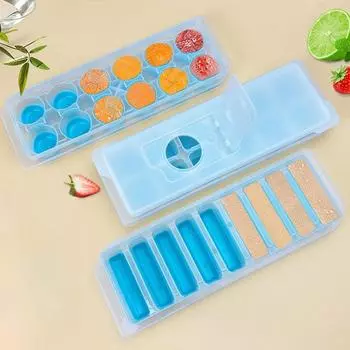 Silicone 9/12 Grid Giant Silicone Ice Cubes Square Tray Mold Orange Non-Toxic Durable Wine Ice Cube Bar Blocks Maker